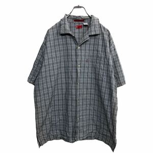 Levi's 半袖 チェックシャツ Lサイズ リーバイス グレー 古着卸 アメリカ仕入 t2207-3362