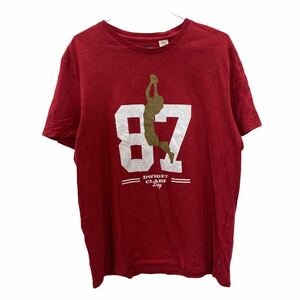 Levi's プリントTシャツ XLサイズ リーバイス ドワイトクラーク フットボール レッド 古着卸 アメリカ仕入 t2207-3697