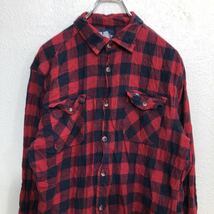 Wrangler 長袖 チェックシャツ Mサイズくらい ラングラー 赤 ネイビー 古着卸 アメリカ仕入 t2207-3818_画像2