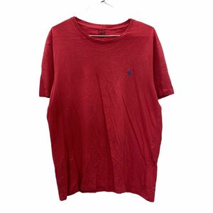 Polo Ralph Lauren Tシャツ Lサイズ ポロラルフローレン ロゴ刺繍 ワンポイト レッド ピンク 古着卸 アメリカ仕入 t2207-3849