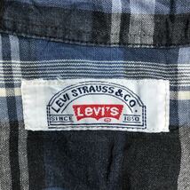 Levi's 長袖チェックシャツ Mサイズくらい リーバイス ネイビー 古着卸 アメリカ仕入 t2207-3810_画像8