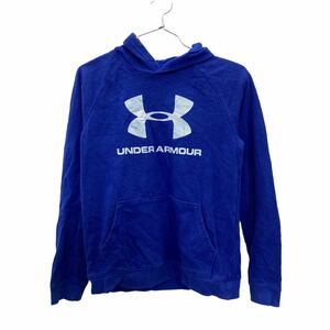 UNDER ARMOUR pull over Parker lady's M size degree Under Armor Logo sweat blue old clothes . America buying up t2207-4140