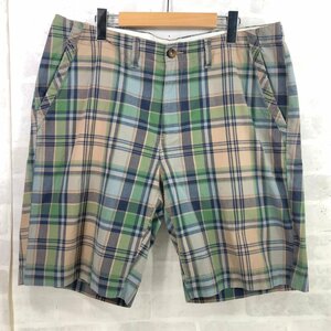 TOMMY HILFIGER トミーヒルフィガー チェック柄 ショーツ ハーフパンツ SIZE: 36 ベージュ/グリーン MH632022070703