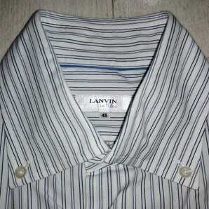 美品/LANVIN en bleu/ランバン/オンブルー/シャツ/ストライプ/ドレスシャツ/トップス/メンズ/半袖の画像3