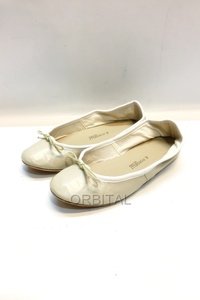  fee . mountain )PORSELLIporuseli ballet shoes leather beige Flat pumps size 35 22~22.5cm