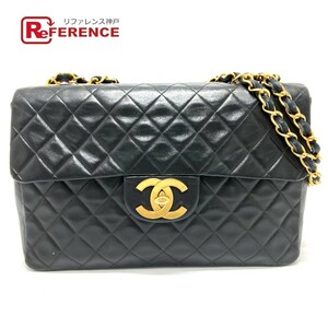 CHANEL シャネル A01094 CC ココマーク デカマトラッセ 34 Wチェーンバッグ ショルダーバッグ ラムスキン ブラック レディース【中古】