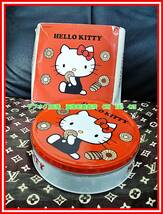 ハローキティ　ブルボン　クッキー　缶　日本国内　限定品　サンリオ　◆　レア　廃盤　レトロ　　検索　ねこ　キャット　CAT　_画像1
