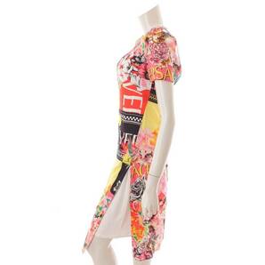 【ヴェルサーチ】Versace シルク 総柄 サイドスリット ワンピース マルチカラー 36 【中古】【正規品保証】130291の画像3