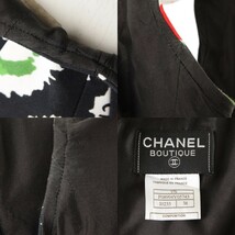 【シャネル】Chanel　97S 総柄 ノースリーブ ワンピース P08994 ブラック 38 【中古】【正規品保証】73111_画像8