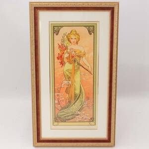 Art hand Auction Pintura: Alphonse Mucha Four Seasons Spring Edición limitada 70/300 Sin usar [Usado] [Autenticidad garantizada] 96654, obra de arte, cuadro, otros