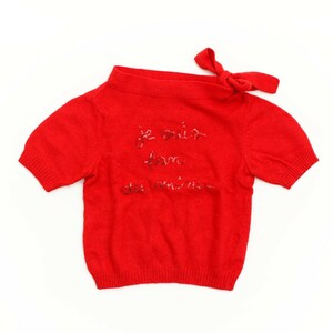 [ Simonetta ]Simonetta Kids child clothes spangled knitted tops sweater red 2/92 31298