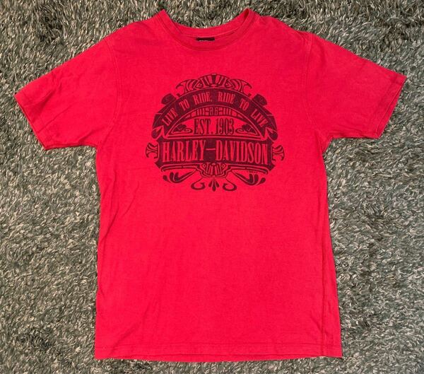 ハーレーダビットソン　Tシャツ　赤　サイズXL です。