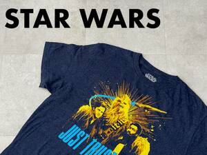 ☆送料無料☆ STAR WARS スターウォーズ USA直輸入 古着 半袖 チューバッカ Tシャツ メンズ L ネイビー トップス 中古 即決