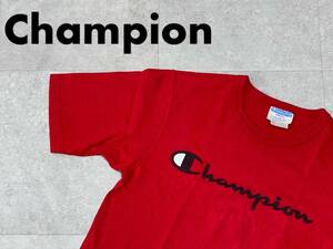 ☆送料無料☆ Champion チャンピオン USA直輸入 古着 半袖 ロゴ Tシャツ メンズ S レッド トップス 中古 即決