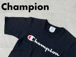 ☆送料無料☆ Champion チャンピオン USA直輸入 古着 半袖 REVERSE WEAVE リバースウィーブ ロゴ Tシャツ メンズ S ブラック トップス 中古