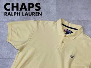 ☆送料無料☆ CHAPS RALPH LAUREN チャップス ラルフローレン USA直輸入 古着 半袖 ポロシャツ メンズ L イエロー トップス 中古 即決