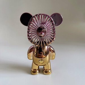 [4 piece set ]USB Mini fan desk electric fan Mini electric fan bear Mini electric fan mobile electric fan small size rechargeable desk electric fan . compact desk fan 