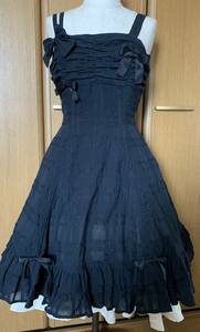ヴィクトリアンメイデンのフェアリードールドレスブラック(Victorian Maiden、ロリィタ、ロリータ、甘ロリ、クラロリ、サンドレス、黒