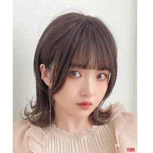  Wolf re year natural Bang semi long wig full wig wig human work scalp natural usually using KN silver plum 