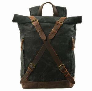 Летняя мужская сумка рюкзак Cowhide Canvas Travel Multifunctional емко