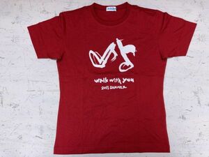 【送料無料】 docomo ドコモ walk with you スポーツウェア 2011 マラソン 半袖Tシャツ カットソー レディース 日本製 F 赤