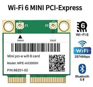 国内発送 無線LANカード WiFi6 AX3000H mini-PCI Express