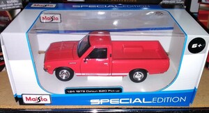 1979 Datsun 620 pick up red orange 1/24 minicar Maisto 