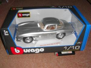  Mercedes Benz 300SL silver 1/18 BBurago 