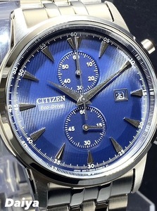 新品 シチズン CITIZEN 正規品 腕時計 エコドライブ eco-drive 電池交換不要 アナログ腕時計 クロノグラフ ステンレス ブルー 防水 メンズ