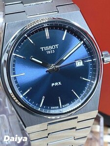 新品 TISSOT ティソ 腕時計 正規品 PRX ピーアールエックス クオーツ カレンダー 3針 10気圧防水 ステンレス メンズ ブルー プレゼント 