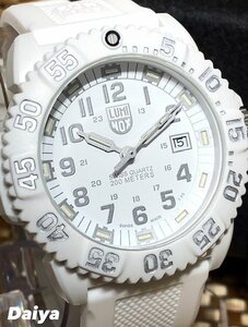 新品 LUMINOX ルミノックス 腕時計 正規品 ネイビーシールズ ホワイトアウト クオーツ 20気圧防水 カレンダー ラバー ホワイト プレゼント