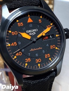 新品 SEIKO セイコー 正規品 セイコー5 セイコーファイブ 5スポーツ 腕時計 自動巻 フィールドストリート ナイロン 防水 ブラック オレンジ