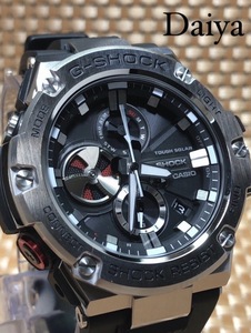 新品 CASIO カシオ 正規品 G-SHOCK ジーショック Gショック 腕時計 ブラック シルバー ソーラー クロノグラフ 多機能腕時計 GST-B100-1A