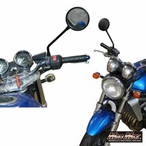 MADMAX バイク用品 KAWASAKI カワサキ Z2タイプ ミラー 10mm ロングステー ブラック 2本入/ゼファー ZRX KH バルカン W400【送料800円】_画像3