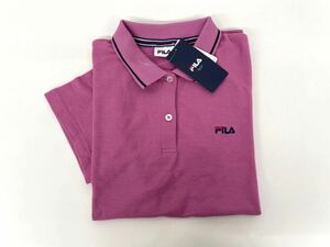  new goods #FILA filler lady's polo-shirt with short sleeves M purple UV processing . water speed ....!