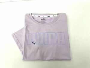 新品■PUMA プーマ レディース 半袖シャツL パープル ロゴ スポーツウェア ランニング ウォーキング