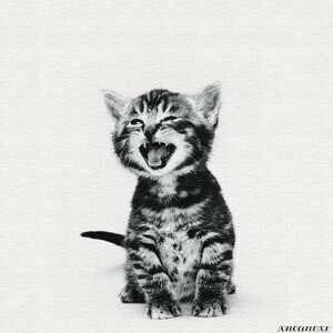 Art hand Auction 대형 귀여운 고양이 아트 패널 일본 제 단색 인테리어 벽 교수형 방 장식 캔버스 페인팅 세련된 동물 고양이 아트 리노베이션, 삽화, 그림, 그래픽