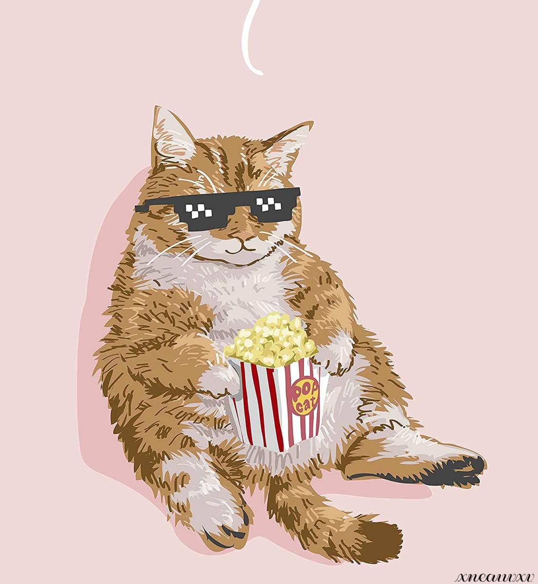 차가운 고양이 아트 포스터 인테리어 벽 교수형 방 장식 장식 그림 캔버스 회화 세련된 동물 고양이 동물 예술 감상 재 장식, 삽화, 그림, 파스텔 그림, 크레용 그리기