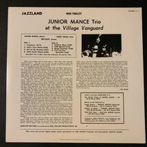 『ジュニア・マンス・トリオ(JUNIOR MANCE)／At The Village Vanguard』レコード(LP／US盤／JAZZLAND OJC-204)_画像2