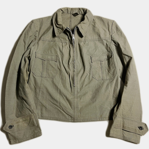 超レア! 30's ドイツ軍 コットン リネン サイクリスト ジャケット german army cyclist jacket cotton linen アーミー コの字 zip レア 着