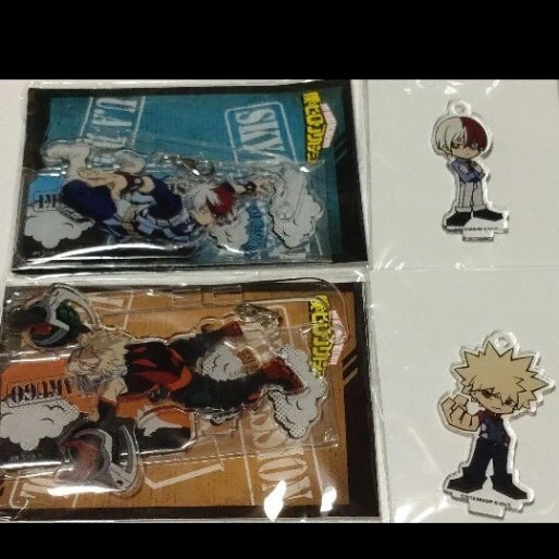 爆豪+轟 スカイミッションアクスタ+DVD特典アクスタ THE MOVIE 2人の英雄 アクリルスタンドキーホルダー 4点セット