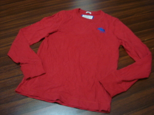  Abercrombie & Fitch long sleeve T shirt / men's /S/ red / Logo embroidery / Abercrombie & Fitch / long T