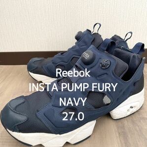 Reebok リーボック インスタポンプフューリー スニーカー スポーツ ハイテク 紐なし スポーツ カジュアル 紺色 27.0