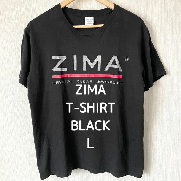 ZIMA ジーマ プリントTシャツ 半袖 メンズ 古着 ヴィンテージ お酒 カジュアル 普段着 コレクション 黒 L