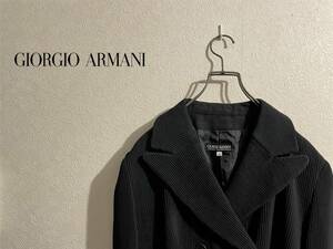 ◯ イタリア製 GIORGIO ARMANI ダブルブレスト プリーツ ジャケット / ジョルジオアルマーニ テーラード ブラック 黒 38 Ladies #Sirchive