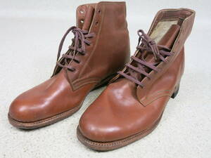【●】本物！日本陸軍:『将校用』・茶色表革:編上靴(10.7文/25.5cm)//Genuine!Japanese Army:『For Officer』・Lace-up shoes