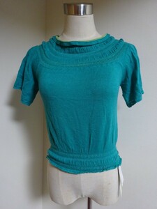  unused tag attaching Lilly Brown Lily Brown short sleeves knitted green F regular price 6800 jpy 