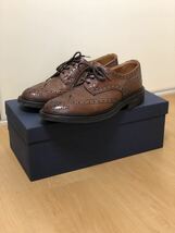 即決アリ 箱・付属品アリ Tricker's Burton UK7 25cm トリッカーズ バートン ダービー ウィングチップ ダークブラウン フィッティング5_画像1