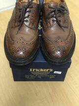 即決アリ 箱・付属品アリ Tricker's Burton UK7 25cm トリッカーズ バートン ダービー ウィングチップ ダークブラウン フィッティング5_画像4