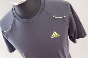  Adidas * короткий рукав футболка * тренировка рубашка * принт * переключатель . обработка * dry ткань *L размер *adidas